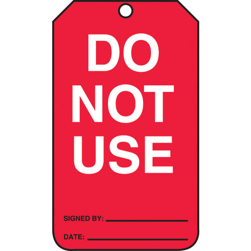 Cylinder Tag, Do Not Use, 25/Pk, Cardstock - Caliber Tooling