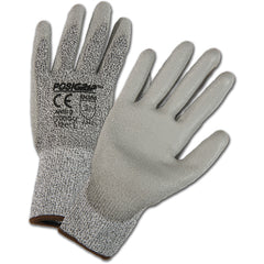 HPPE High Performance Yarn Shell, Gray Polyurethane Palm Cut Resistant Gloves 2XL - Caliber Tooling