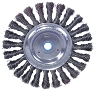 10" Diameter - 1-1/4" Arbor Hole - Cable Twist Steel Wire Straight Wheel - Caliber Tooling