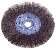 12" Diameter - 2" Arbor Hole - Crimped Steel Wire Straight Wheel - Caliber Tooling