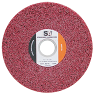 6 x 1 x 1'' - Medium Grit - Aluminum Oxide Metal Finishing Non-Woven Wheel - Caliber Tooling