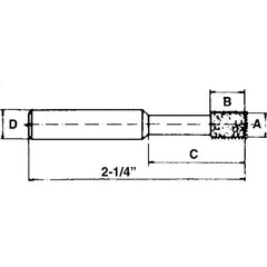 ‎0.079″ × 0.157″ × 1/8″-120 Grit - Cubic Boron Nitride Jig Grinding Mandrel - Caliber Tooling