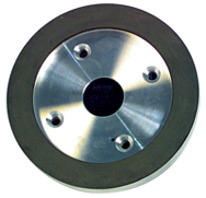 6 x 3/4 x 1-1/4'' - 1/16'' Abrasive Depth - 220 Grit - 3/4 Rim Plate Type 6A2C Mounted Diamond Wheel - Caliber Tooling