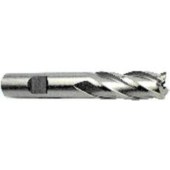 12mm Dia. x 2-11/16 Overall Length 4-Flute Square End High Speed Steel SE End Mill-Round Shank-Non-Center Cut-Uncoated - Caliber Tooling