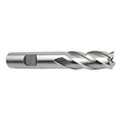 24mm Dia. x 4-1/2 Overall Length 4-Flute Square End High Speed Steel SE End Mill-Round Shank-Non-Center Cut-Uncoated - Caliber Tooling