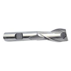 11mm Dia. x 2-11/16 Overall Length 2-Flute Square End High Speed Steel SE End Mill-Round Shank-Center Cut-Uncoated - Caliber Tooling