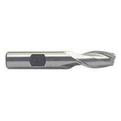 7/8 Dia. x 3-5/8 Overall Length 2-Flute Square End M-42 Cobalt SE End Mill-Round Shank-Center Cut-Uncoated - Caliber Tooling