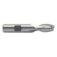 1 Dia. x 3-3/4 Overall Length 2-Flute Square End M-42 Cobalt SE End Mill-Round Shank-Center Cut-Uncoated - Caliber Tooling