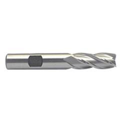 7/16 Dia. x 3-1/4 Overall Length 4-Flute Square End M-42 Cobalt SE End Mill-Round Shank-Center Cut-Uncoated - Caliber Tooling