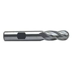 1/4'' Dia. - 2-7/16'' OAL - Uncoated M-42 Cobalt - Ball End SE EM - 4 FL - Caliber Tooling