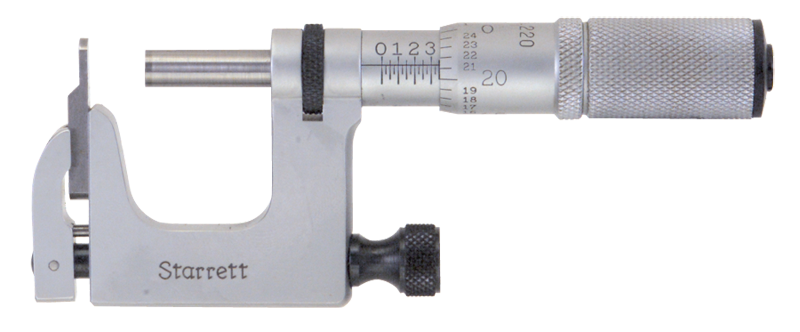 #220XFL-1 - 0 - 1'' Measuring Range - .001 Graduation - Friction Thimble - Carbide Face - Multi Anvil Micrometer - Caliber Tooling