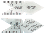 #C391 - USA Standard 60° - 14ths; 20ths; 24ths; 32nds Graduation - Center Gage with Double Depths of American National - Caliber Tooling