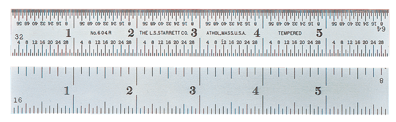 #C416R-36 - 36'' Long - 16R Graduation - 1-1/2'' Wide - Heavy Spring Tempered Chrome Scale - Caliber Tooling