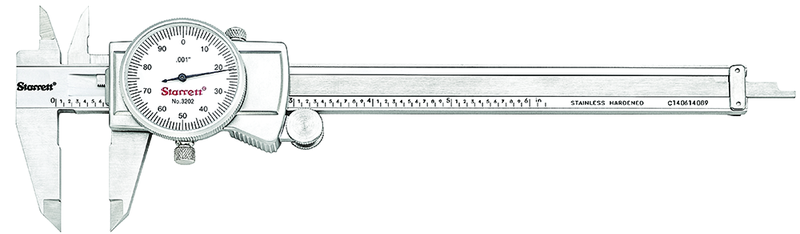 #3202-6 -  0 - 6" Stainless Steel Dial Caliper with .001" Graduation - Caliber Tooling