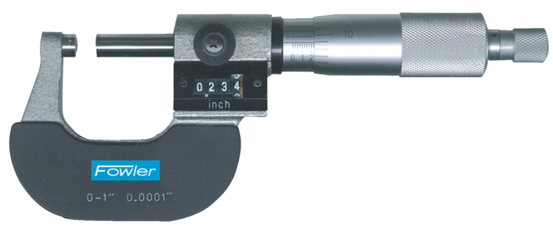 0 - 1'' Measuring Range - .0001" Graduation - Ratchet Thimble - Carbide Face - Digital Outside Micrometer - Caliber Tooling