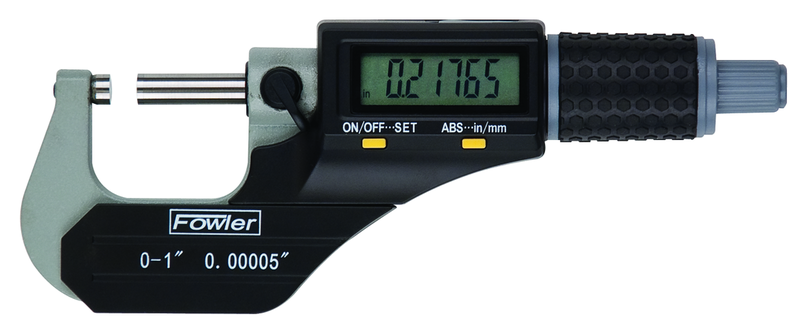 0 - 1"/0 - 25mm Measuring Range - .00005"/.001mm Resolution - Ratchet Thimble - Carbide Face - X-TRA Value II Digitial Outside Micrometer - Caliber Tooling