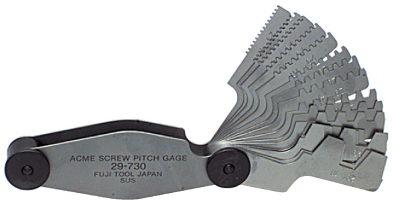 #615-6327 - 16 Leaves - Metric Pitch - Acme Screw Thread Gage - Caliber Tooling