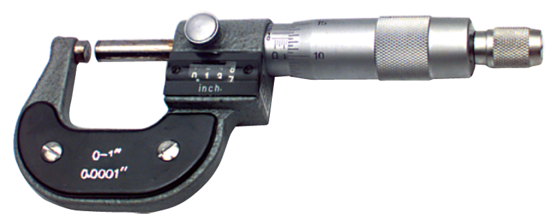 1 - 2'' Measuring Range - .0001 Graduation - Ratchet Thimble - Carbide Face - Digital Outsite Micrometer - Caliber Tooling