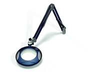 Green-Lite® 6" Spectra Blue Round LED Magnifier; 43" Reach; Table Edge Clamp - Caliber Tooling