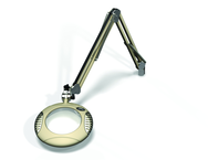 Green-Lite® 6" Shadow White Round LED Magnifier; 43" Reach; Table Edge Clamp - Caliber Tooling