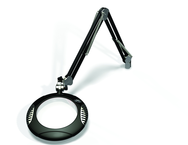 Green-Lite® 7-1/2" Black Round LED Magnifier; 43" Reach; Table Edge Clamp - Caliber Tooling