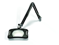 Green-Lite® 7" x 5-1/4"Black Rectangular LED Magnifier; 43" Reach; Table Edge Clamp - Caliber Tooling