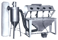 Blast Cabinet with Abrasive Separators-Split Level - #4824AS 48W x 24D x 24H Tub Dimensions - Caliber Tooling