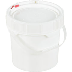 Screw Top Pail & Lid-White 3.5 Gallon - Exact Industrial Supply