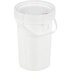 Screw-Top Pail & Lid-White 6.5 Gallon - Exact Industrial Supply