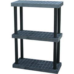 Plastic Bulk Shelf&Storage 36 × 16 3 Shelf - Exact Industrial Supply