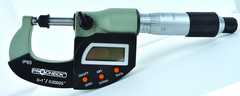 IP65 Electronic Micrometer - 0-1"/24.4mm Range - .00005"/.001mm Resolution - Output S4 Connector (Not IP) - Caliber Tooling