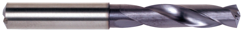 1/2 Dia. - 107mm OALTiAlN Coated-Carbide-Short Length High Performance Drill-Coolant Fed - Caliber Tooling