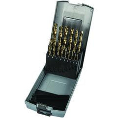 15 Pc. 1/16" - 1/2" by 32nds Cobalt Bronze Oxide Jobber Drill Set - Caliber Tooling