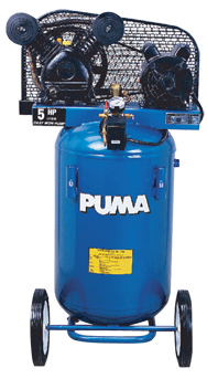 Portable Air Compressors - Model #PK2011VP; 11 Gallon /Vertical Tank; 2.8 cfm @ 90psi; 2HP; 1PH; 115V Motor; 113 lbs. - Caliber Tooling