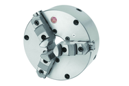 8" 3 Jaw Front Mount Scroll Chuck; Flatback; Semi Steel Body; Top Reversible Jaw - Caliber Tooling