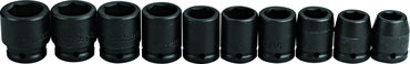 Proto® 3/4" Drive 10 Piece Impact Socket Set - 6 Point - Caliber Tooling