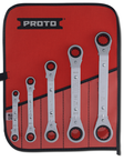 Proto® 5 Piece Offset Reversible Ratcheting Box Wrench Set - 6 and 12 Point - Caliber Tooling