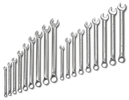 Proto® 18 Piece Full Polish Anti-Slip Fractional and Metric Combination Wrench Set - 12 Point - Caliber Tooling