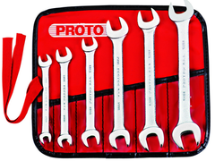 Proto® 6 Piece Satin Metric Open-End Wrench Set - Caliber Tooling