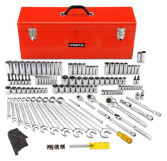 Proto® 1/4", 3/8" & 1/2" Drive 148 Piece Socket Set- 6 & 12 Point w/Box J9969R - Caliber Tooling