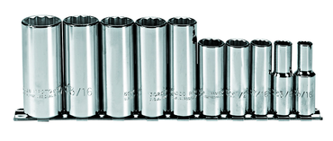 Proto® 3/8" Drive 10 Piece Deep Socket Set - 12 Point - Caliber Tooling