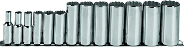 Proto® 3/8" Drive 13 Piece Deep Socket Set - 12 Point - Caliber Tooling