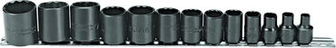 Proto® 3/8" Drive 13 Piece Black Oxide Socket Set - 12 Point - Caliber Tooling