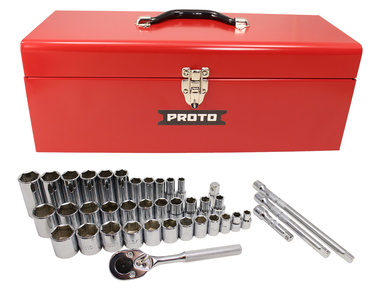 Proto® 3/8" & 1/2" Drive 39 Piece Combination Socket Set- 6 Point - Caliber Tooling