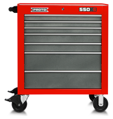 Proto® 550S 34" Roller Cabinet - 7 Drawer, Safety Red and Gray - Caliber Tooling