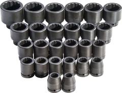 Proto® 3/4" Drive 26 Piece Metric Impact Socket Set - 12 Point - Caliber Tooling