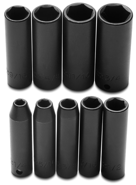 Proto® 3/8" Drive 9 Piece Deep Impact Socket Set - 6 Point - Caliber Tooling