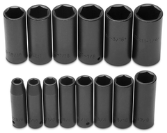 Proto® 1/2" Drive 15 Piece Deep Impact Socket Set - 6 Point - Caliber Tooling