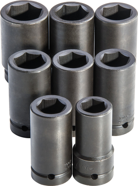 Proto® 1" Drive 8 Piece Deep Metric Impact Socket Set - 6 Point - Caliber Tooling