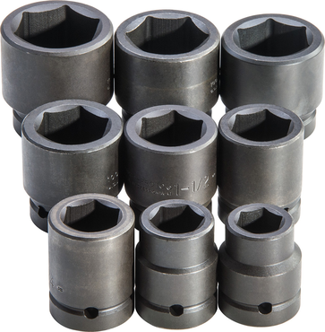 Proto® 1" Drive 9 Piece Impact Socket Set - 6 Point - Caliber Tooling